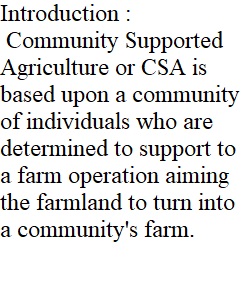 Community Supported Agriculture